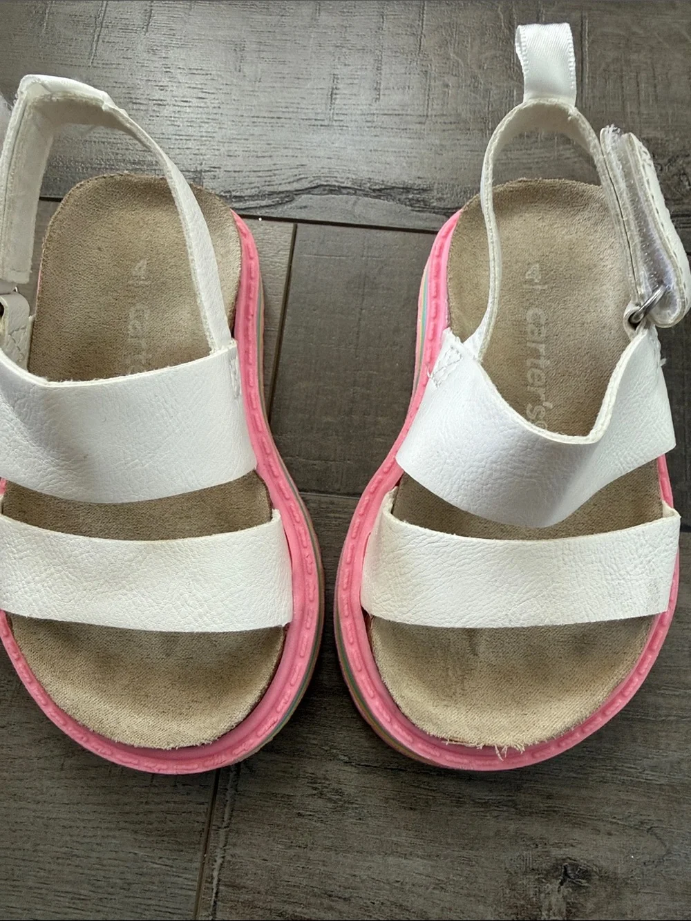 OshKosh B'gosh Pink Glitter Slip-On Sneakers and White Sandals Set